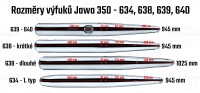 Kipufogók Jawa 350/634 1. típus (készlet) - CZ