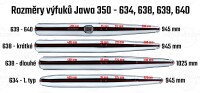 Kipufogó Jawa 350 type 638 short (készlet) - import