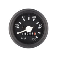 Simson S51 sebességmérő - fekete keret (+ jelzőlámpa) - import