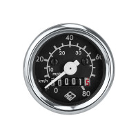 Babetta sebességmérő 80 km/h háttérvilágítással - fekete számlap