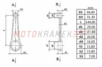 Összekötő rúd komplett Jawa 350 Kyv. ketreccel D16 - CKR