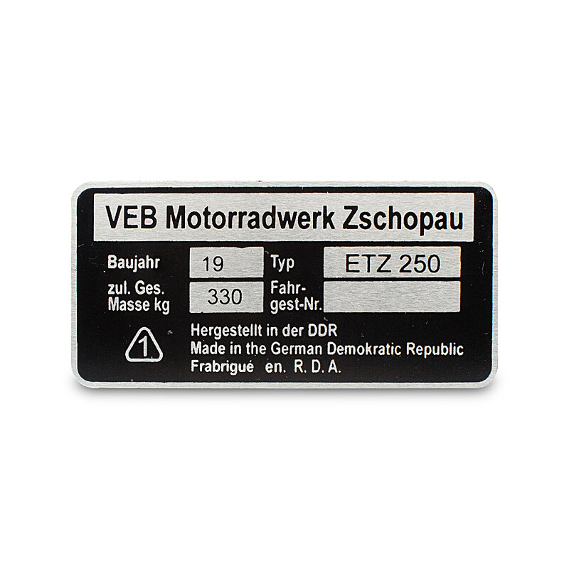 MZ ETZ 250 keretcímke