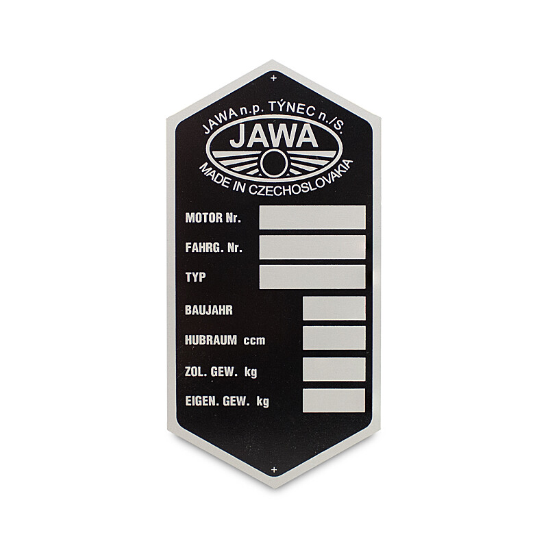 Jawa 250/350 Panelka keretcímke – német