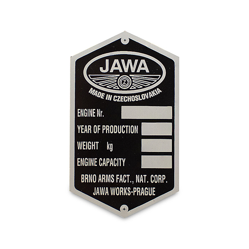 Jawa 250/350 Pérák Zbrojovka keretcímke - angol