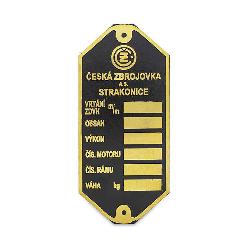 Keretcímke háború előtti ČZ - maratott sárgaréz