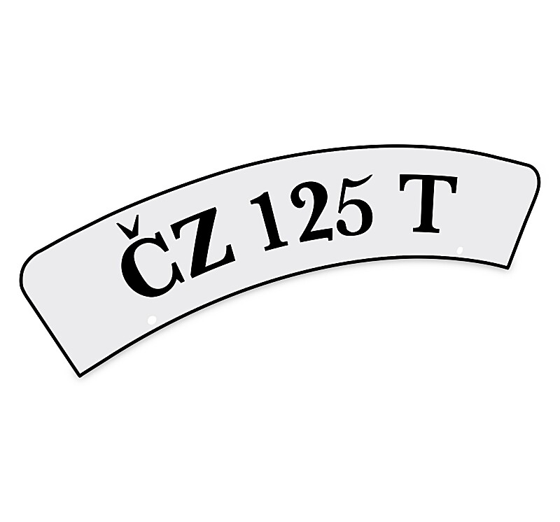 Asztal az első sárvédőn - ČZ125T felirat