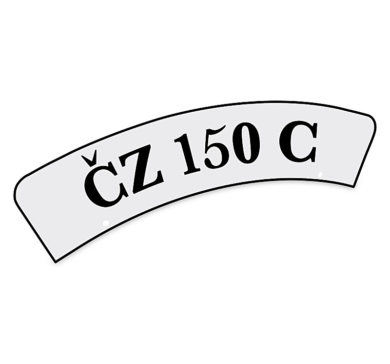 Asztal az első sárvédőn - ČZ150C felirat