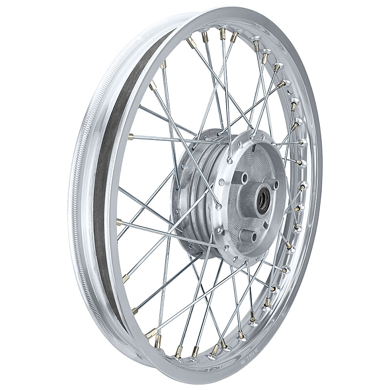 Felni komplett Simson S51 alumínium felni 1,5x16 (rozsdamentes küllő) - MZA