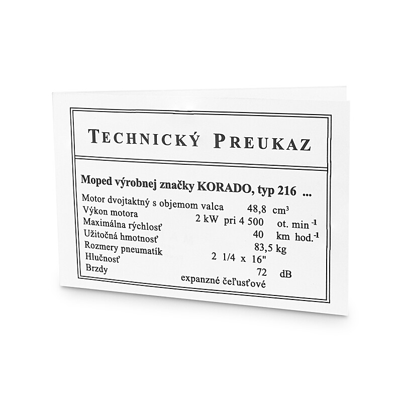 Kártyás Moped Korádo Type 216 - 2Kw