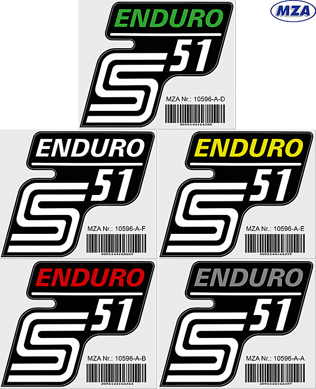 S51 Enduro MZA postaláda matrica